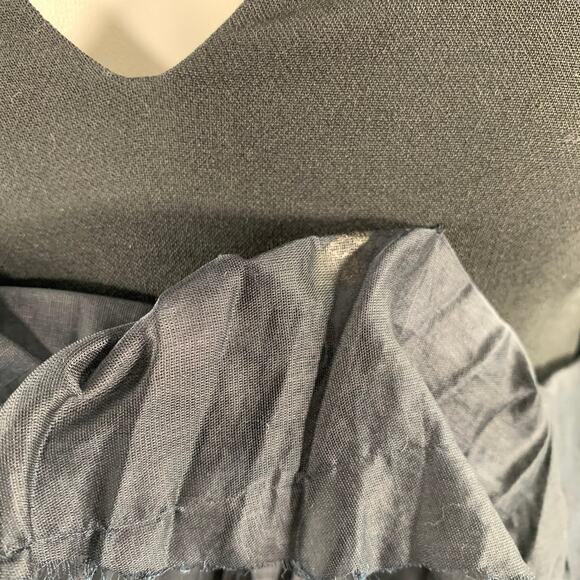 BRIONI Size L Black Mercerized Cotton Ruffled Open Back Cocktail Dress - Picture 7 of 9